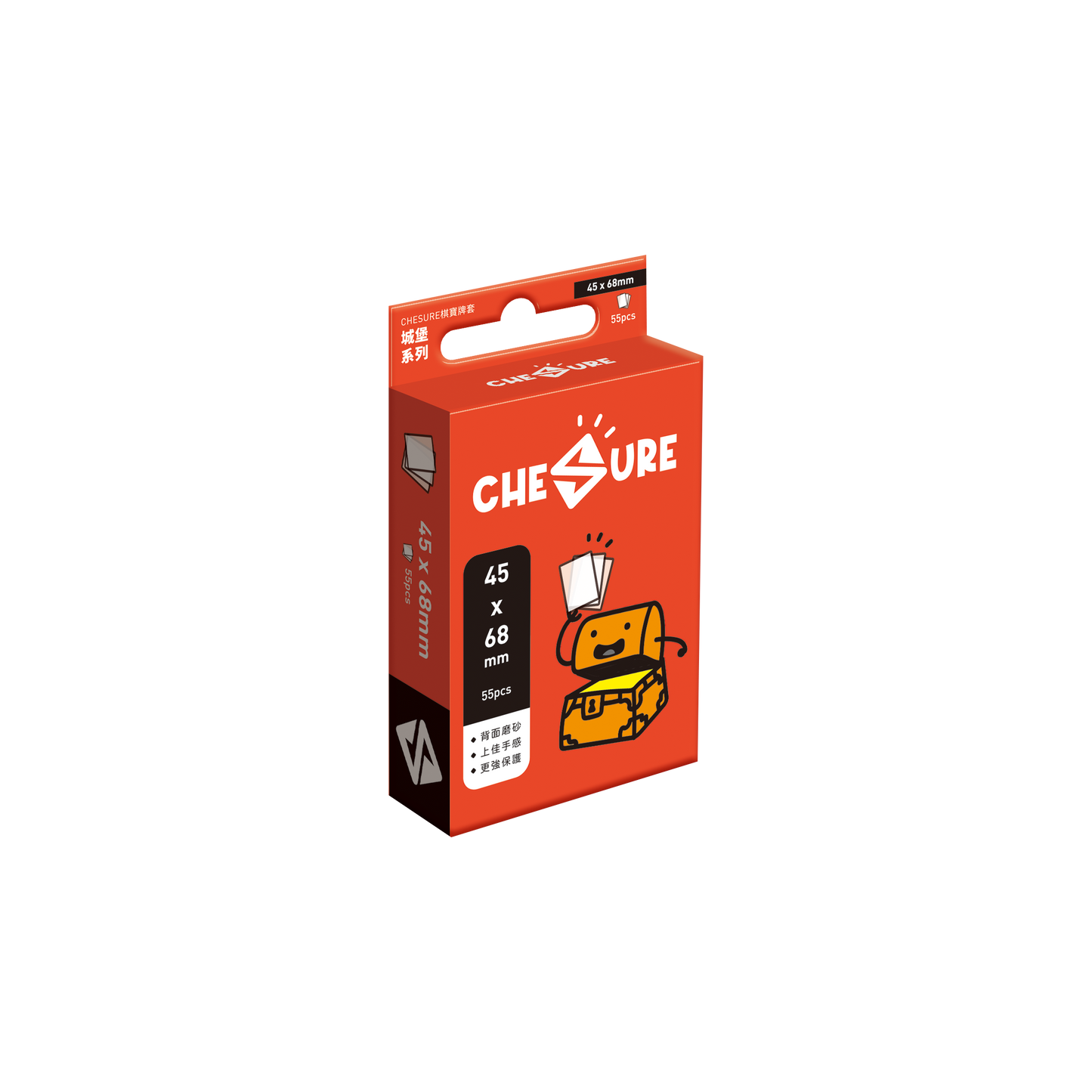 (45x68mm)棋寶牌套-城堡(繁) 厚卡套+磨砂 55pcs/CHESURE Sleeves Rook