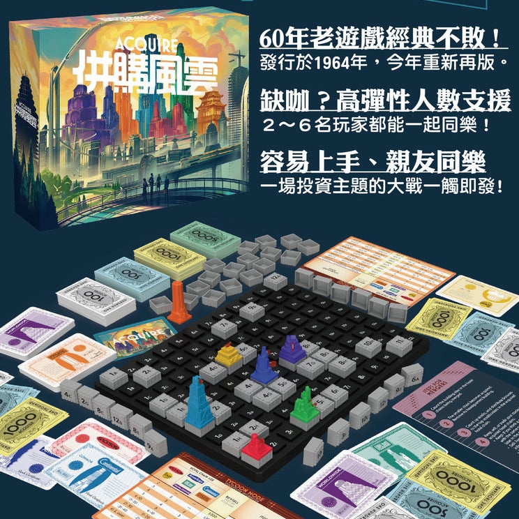 (預訂)Acquire 併購風雲 2023新版 (繁中版) - Boardgamefever