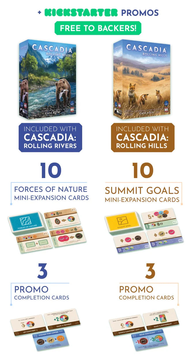 (預訂)Cascadia: Rolling with 2024 Promo Bundle - Boardgamefever