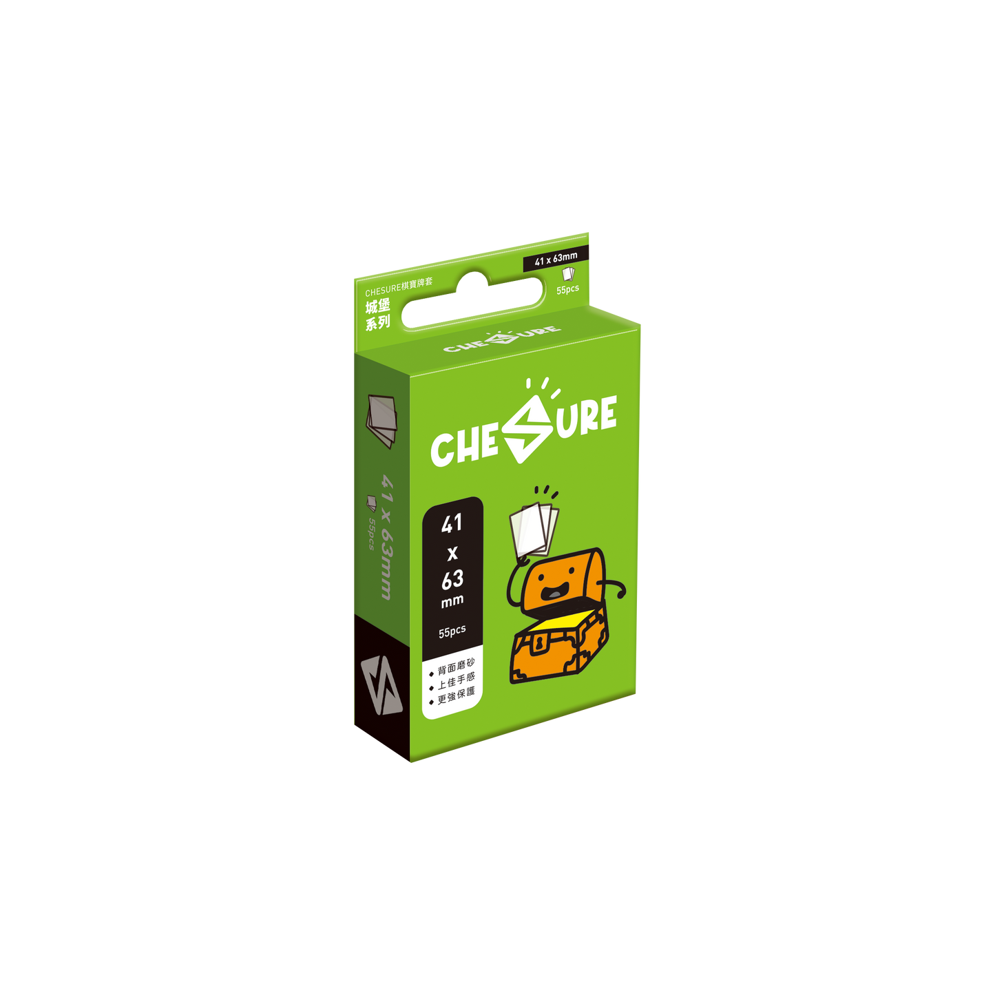 (41x63mm)棋寶牌套-城堡(繁) 厚卡套 磨砂 55pcs/CHESURE Sleeves Rook
