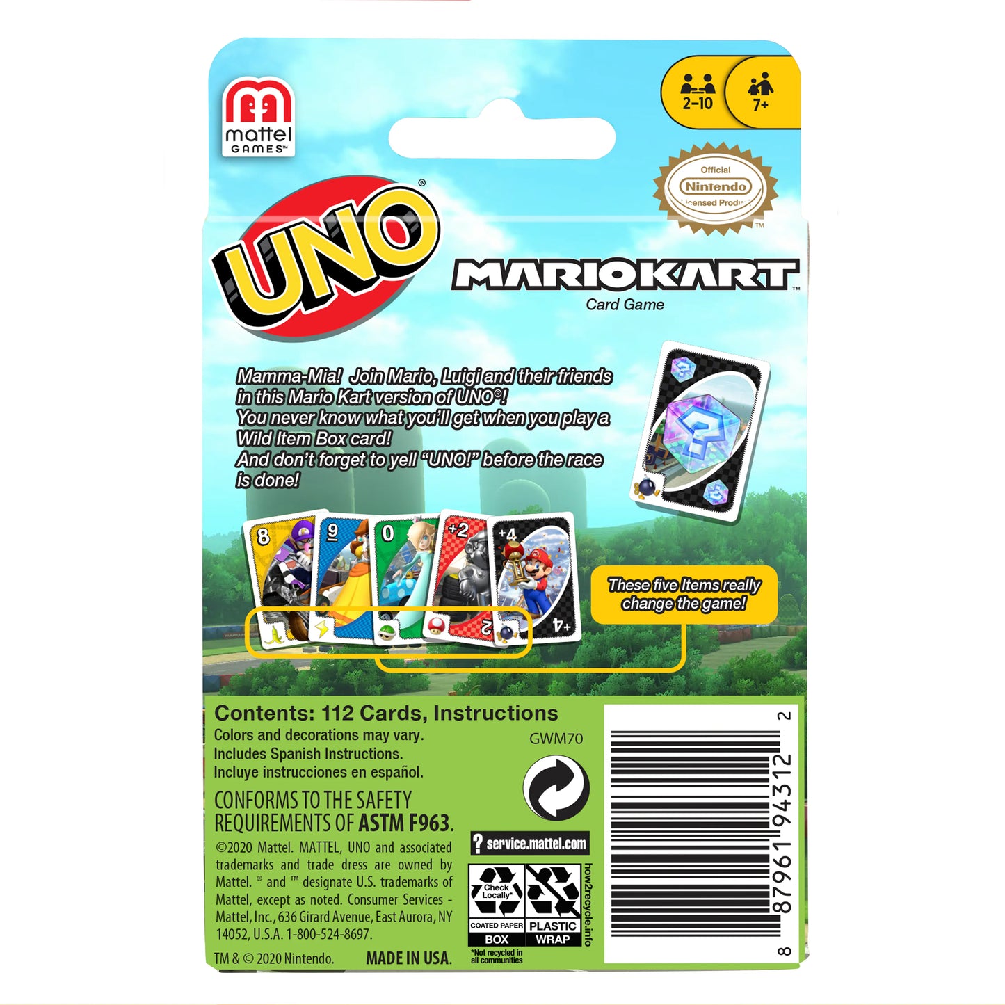 UNO Mario Kart UNO卡牌遊戲:瑪利歐賽車 (GWM70)