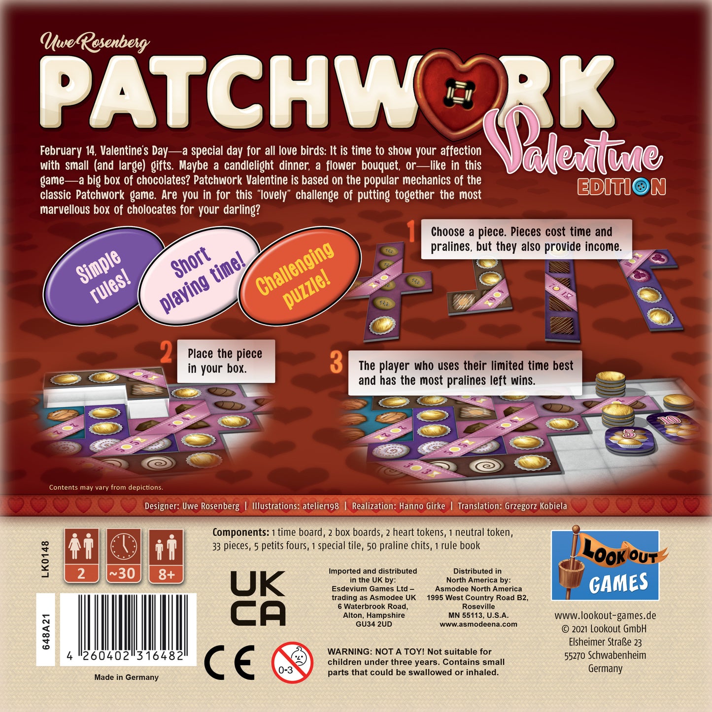 Patchwork: Valentine Edition - Boardgamefever