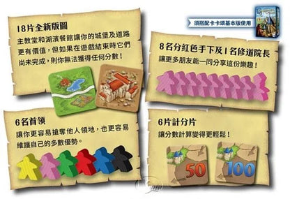 卡卡頌2.0主教堂與餐館擴充 - 中文版 - Boardgamefever