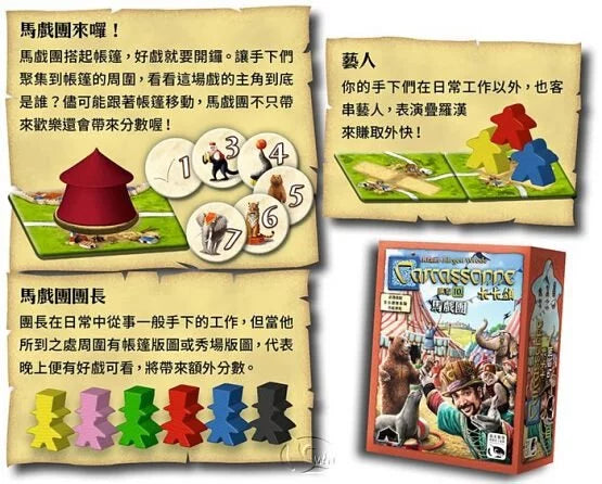 卡卡頌2.0馬戲團擴充 - 中文版 - Boardgamefever